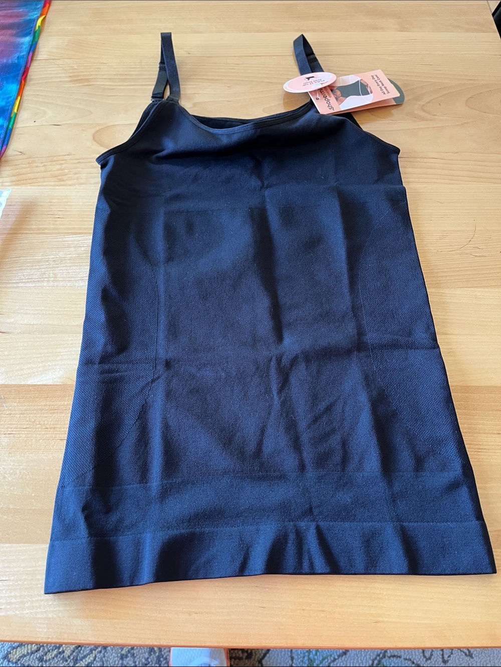 Shapermint Black Seamless Shaping Tank with Adjustable Straps